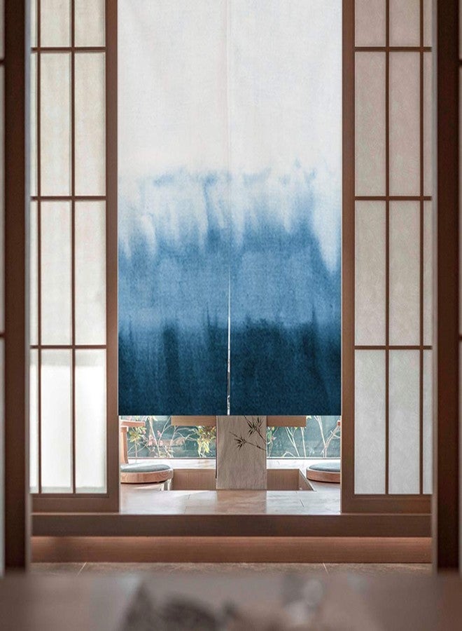 RLoncomix Japanese Indigo Noren Doorway Curtain Tapestry Shibori Tie Dye Pattern Door Curtain Rustic Boho Ethnic Room Divider Home Decoration, 29 x 59 inches - Image 2